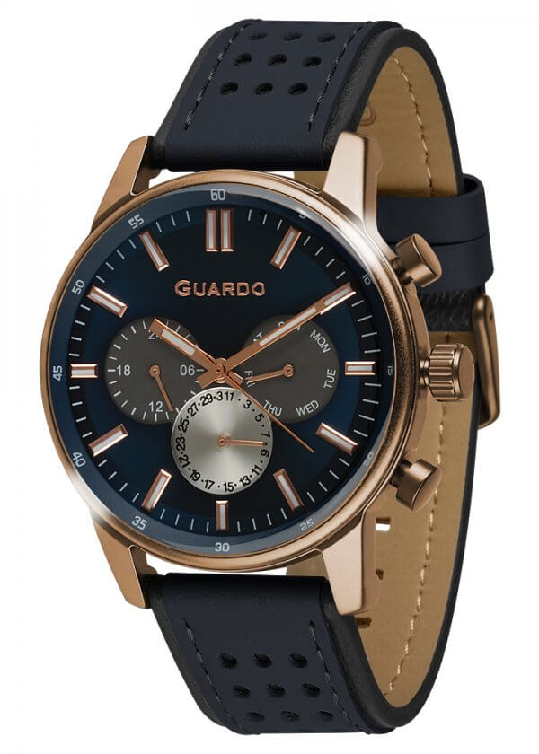 Zegarek Guardo 007576-2 Różowe Złoto