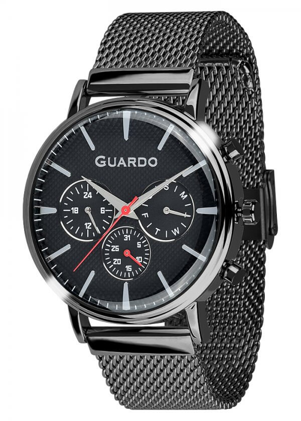 Zegarek Męski Guardo Premium 012445-5 na bransolecie mesh
