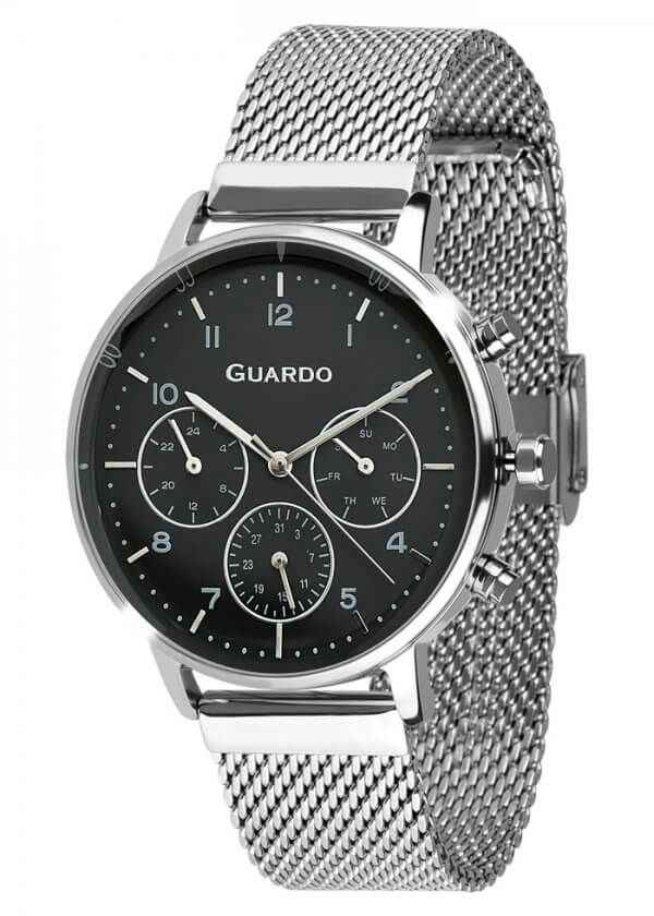 Zegarek Męski Guardo Premium B01116-1 na bransolecie mesh